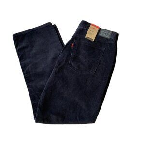 Levi's Low Pro Corduroy Pants Straight Leg Relaxed Fit 32(36)x30 Black NEW
